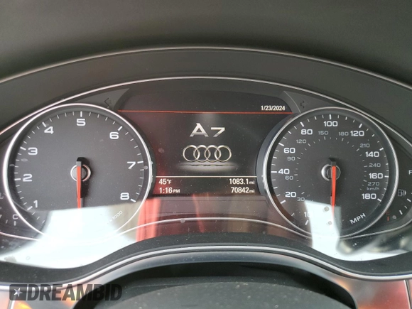 2016 Audi A7 3.0 Prestige with VIN WAU2GAFC5GN102061, listed as a Copart auction lot 37705524 with 70,842 mi miles. Bid and sale history available at carsss.com. Image 9.