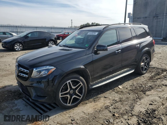 2018 Mercedes-Benz GLS 550 with VIN 4JGDF7DE1JB092087, listed as a Copart auction lot 44409285 with 102,280 mi miles and Salvage title. Bid and sale history available at DreamBid. Image 1.
