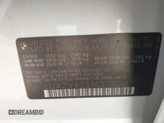 2012 BMW X5 35i с VIN 5UXZV4C53CL750601, выставлен на аукционе IAAI как лот 41946731 с пробегом 111 026 миль миль и . История ставок и продаж доступна на DreamBid. Изображение 9.