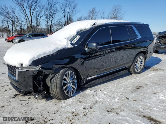 2021 Cadillac Escalade Premium Luxury with VIN 1GYS4CKL6MR486671, listed as a Copart auction lot 89207425 with 0 mi miles and Salvage Title. Bid and sale history available at carsss.com. Image 1.