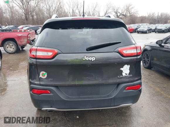 2017 Jeep Cherokee Limited with VIN 1C4PJLDB3HW518184, listed as a IAAI auction lot 41198338 with 172,094 mi miles. Bid and sale history available at carsss.com. Image 16.