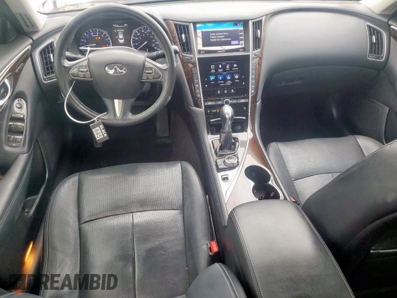 2015 Infiniti Q50 Sport with VIN JN1BV7AP1FM331043, listed as a Copart auction lot 60319895 with 150,645 mi miles and Salvage title. Bid and sale history available at DreamBid. Image 8.