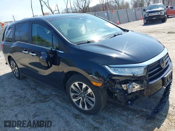 2022 Honda Odyssey EX-L with VIN 5FNRL6H72NB002554, listed as a IAAI auction lot 41932297 with 23,533 mi miles and . Bid and sale history available at DreamBid. Image 1.