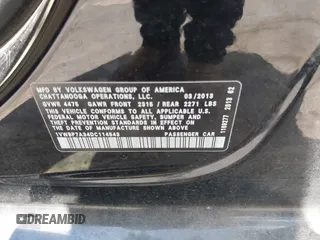 2013 Volkswagen Passat SE with VIN 1VWBP7A34DC114543, listed as a IAAI auction lot 42464549 with 111,146 mi miles and . Bid and sale history available at DreamBid. Image 9.