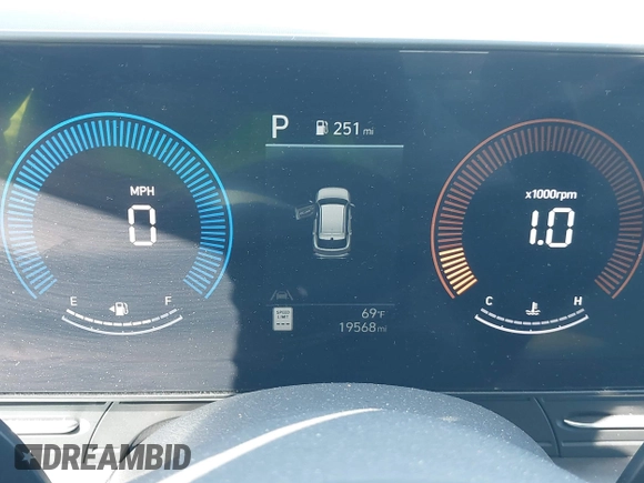 2024 Hyundai Kona SEL with VIN KM8HB3AB2RU144780, listed as a IAAI auction lot 42006519 with 19,568 mi miles and . Bid and sale history available at DreamBid. Image 7.