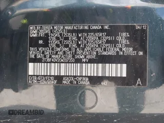 2012 Toyota RAV4 с VIN 2T3BF4DV2CW207350, выставлен на аукционе IAAI как лот 41902371 с пробегом 180 464 миль миль и . История ставок и продаж доступна на DreamBid. Изображение 9.