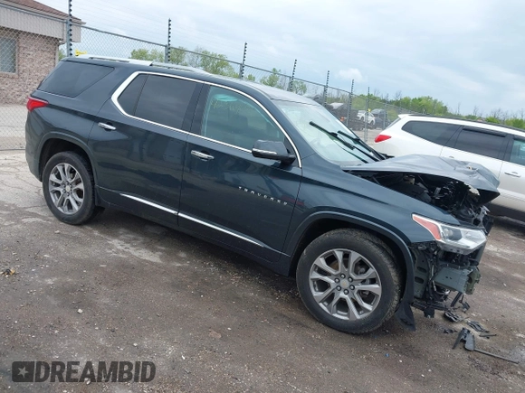 2018 Chevrolet Traverse Premier z VIN 1GNEVJKW4JJ240024, wystawiony jako IAAI lot #42369659 z przebiegiem 160 147 mil mil oraz . Historia ofert i sprzedaży dostępna na DreamBid. Obrazek 1.