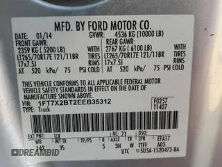 2014 Ford F-250 XLT with VIN 1FT7X2BT2EEB35312, listed as a Copart auction lot 83101704 with Not provided miles and Salvage title. Bid and sale history available at DreamBid. Image 13.