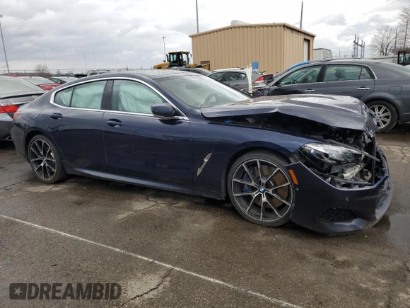 2020 BMW 8 Series M850i with VIN WBAGV8C02LCE55493, listed as a Copart auction lot 47229635 with Not provided miles and Salvage title. Bid and sale history available at DreamBid. Image 4.
