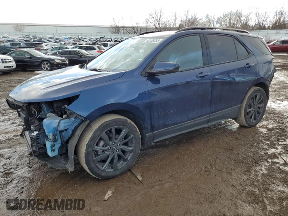 2022 Chevrolet Equinox RS with VIN 3GNAXMEV0NS201500, listed as a Copart auction lot 46158355 with 33,674 mi miles and Clean Title. Bid and sale history available at DreamBid. Image 1.