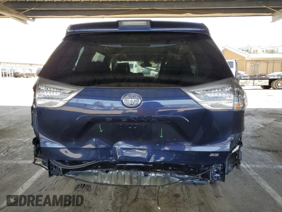 2020 Toyota Sienna SE with VIN 5TDXZ3DC4LS034373, listed as a Copart auction lot 52971635 with 44,421 mi miles and Salvage Title. Bid and sale history available at carsss.com. Image 6.