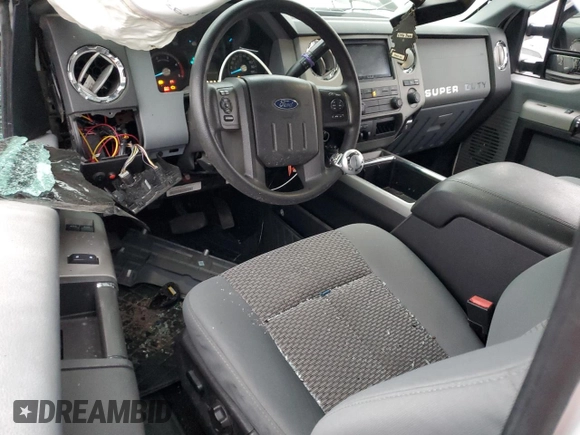 2013 Ford F-250 XL with VIN 1FT7X2BT7DEA62601, listed as a Copart auction lot 43250835 with 124,399 mi miles and Salvage Title. Bid and sale history available at DreamBid. Image 8.