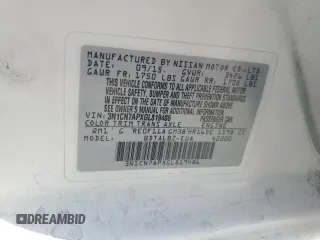 2016 Nissan Versa S with VIN 3N1CN7APXGL819486, listed as a Copart auction lot 57828525 with 179,040 mi miles and Salvage title. Bid and sale history available at DreamBid. Image 12.