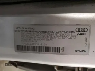 2003 Audi A4 1.8T with VIN WAULC68E53A191241, listed as a Copart auction lot 70051454 with 228,777 mi miles and Salvage Title. Bid and sale history available at carsss.com. Image 12.