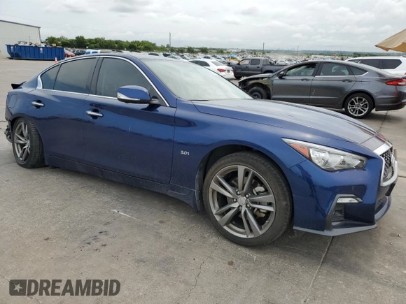 2019 Infiniti Q50 3.0t Signature Edition with VIN JN1EV7AP6KM540642, listed as a Copart auction lot 64402524 with 43,677 mi miles and Salvage Title. Bid and sale history available at carsss.com. Image 4.