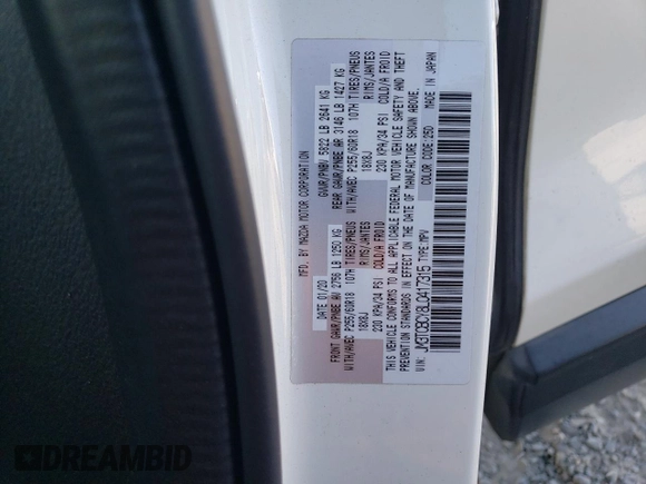 2020 Mazda CX-9 Touring with VIN JM3TCBCY8L0417315, listed as a Copart auction lot 58526135 with 56,250 mi miles and Salvage title. Bid and sale history available at DreamBid. Image 13.