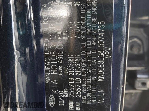 2020 Kia Niro EX Premium with VIN KNDCE3LG8L5074735, listed as a Copart auction lot 52806315 with 31,443 mi miles and Clean Title. Bid and sale history available at DreamBid. Image 13.