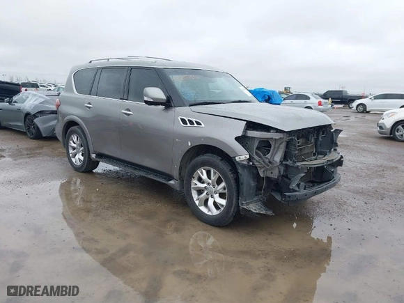 2014 Infiniti QX80 with VIN JN8AZ2ND2E9750945, listed as a IAAI auction lot 41557606 with 95,675 mi miles. Bid and sale history available at carsss.com. Image 1.