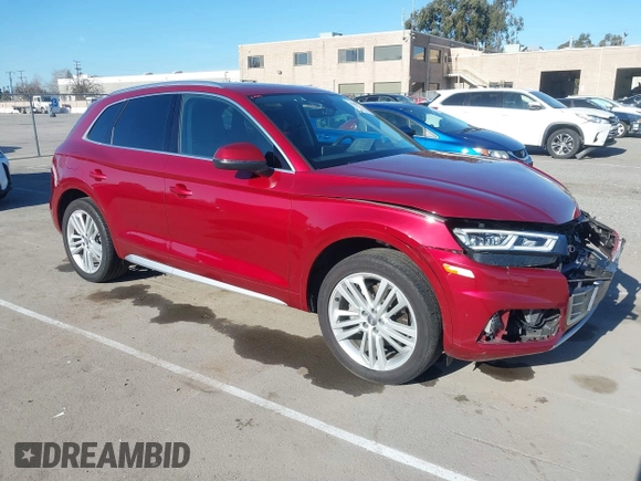 2018 Audi Q5 Prestige with VIN WA1CNBFY7J2133023, listed as a IAAI auction lot 41687379 with 55,646 mi miles and . Bid and sale history available at DreamBid. Image 1.