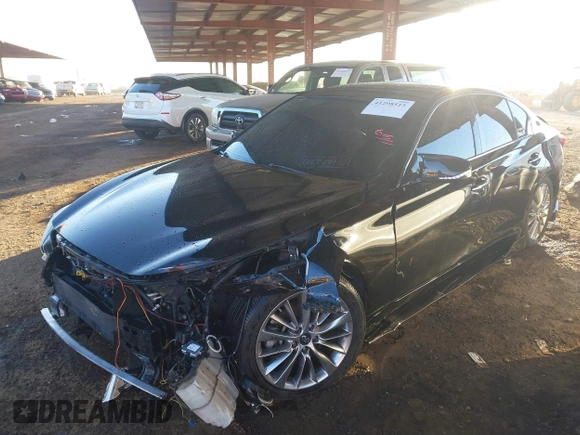 2018 Infiniti Q50 Luxe with VIN JN1EV7AP7JM590173, listed as a IAAI auction lot 41298515 with 99,415 mi miles and . Bid and sale history available at DreamBid. Image 14.