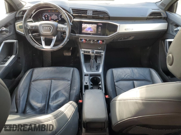 2020 Audi Q3 Premium with VIN WA1AECF38L1024869, listed as a Copart auction lot 46295685 with 124,720 mi miles and Salvage Title. Bid and sale history available at carsss.com. Image 8.