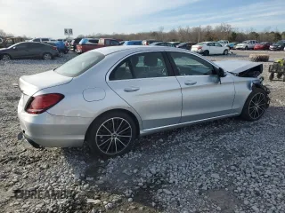 2020 Mercedes-Benz C with VIN W1KWF8DB7LR575902, listed as a Copart auction lot 42640315 with 91,293 mi miles and Salvage Title. Bid and sale history available at carsss.com. Image 3.