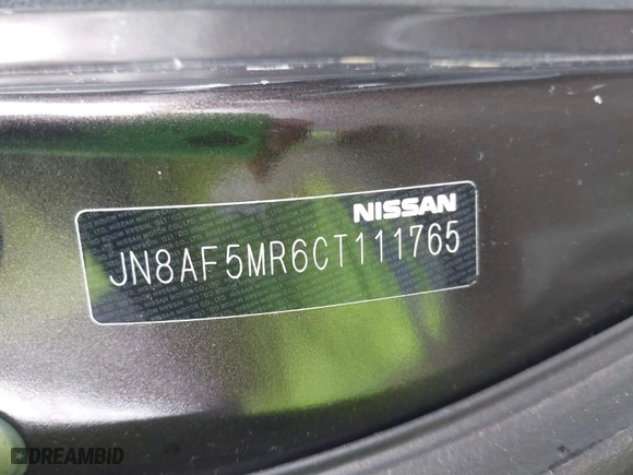 2012 Nissan Juke SL with VIN JN8AF5MR6CT111765, listed as a IAAI auction lot 41446024 with 143,023 mi miles. Bid and sale history available at carsss.com. Image 9.
