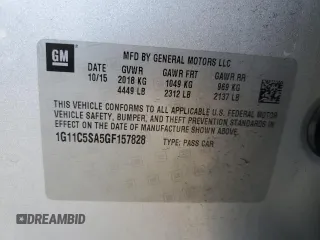 2016 Chevrolet Malibu Limited LT with VIN 1G11C5SA5GF157828, listed as a Copart auction lot 46320564 with 0 mi miles and Salvage Title. Bid and sale history available at carsss.com. Image 13.