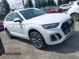 2022 Audi Q5 S line Premium Plus with VIN WA1EAAFY9N2112369, listed as a IAAI auction lot 42604571 with 58,303 mi miles and . Bid and sale history available at DreamBid. Image 1.