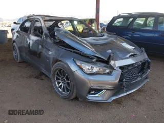 2019 Infiniti Q50 3.0t LUXE with VIN JN1EV7AP7KM516561, listed as a IAAI auction lot 41722072 with 1 mi miles. Bid and sale history available at carsss.com. Image 1.