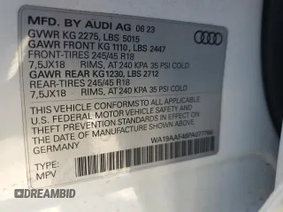 2023 Audi A4 allroad Prestige with VIN WA19AAF48PA077766, listed as a Copart auction lot 82516143 with 1,979 mi miles. Bid and sale history available at carsss.com. Image 14.