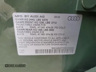 2024 Audi Q5 Premium with VIN WA1ABAFY0R2104484, listed as a Copart auction lot 78314924 with 3,146 mi miles and Non repairable. Bid and sale history available at DreamBid. Image 13.