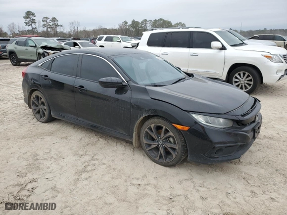 2021 Honda Civic Sedan Sport with VIN 2HGFC2F8XMH527895, listed as a Copart auction lot 46452195 with 91,402 mi miles and Salvage Title. Bid and sale history available at carsss.com. Image 4.