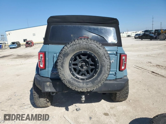 2022 Ford Bronco с VIN 1FMEE5BPXNLB48768, выставлен на аукционе Copart как лот 43203625 с пробегом 75 873 миль миль и Списание • Salvage title. История ставок и продаж доступна на DreamBid. Изображение 6.