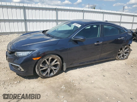 2020 Honda Civic Sedan Touring with VIN 2HGFC1F96LH101008, listed as a Copart auction lot 66308744 with 47,327 mi miles and Non Repairable. Bid and sale history available at carsss.com. Image 1.