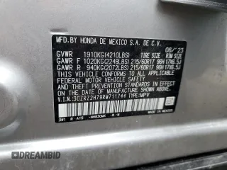 2024 Honda HR-V EX-L z VIN 3CZRZ2H79RM711744, wystawiony jako Copart lot #55911985 z przebiegiem 8 261 mil mil oraz Szkoda całkowita • Salvage title. Historia ofert i sprzedaży dostępna na DreamBid. Obrazek 13.