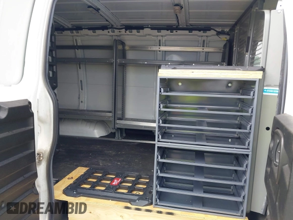 2020 Chevrolet Express Cargo with VIN 1GCWGAFG8L1173280, listed as a IAAI auction lot 42434124 with 157,399 mi miles and . Bid and sale history available at DreamBid. Image 8.