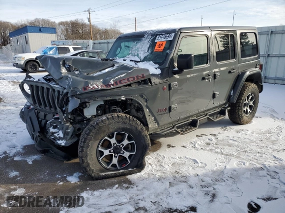 2021 Jeep Wrangler Unlimited Rubicon with VIN 1C4HJXFG0MW564456, listed as a Copart auction lot 81616694 with 0 mi miles and Salvage Title. Bid and sale history available at carsss.com. Image 1.