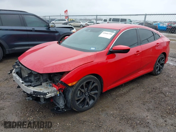 2019 Honda Civic Sedan Sport with VIN 2HGFC2F83KH540209, listed as a IAAI auction lot 41601755 with 54,177 mi miles. Bid and sale history available at carsss.com. Image 18.