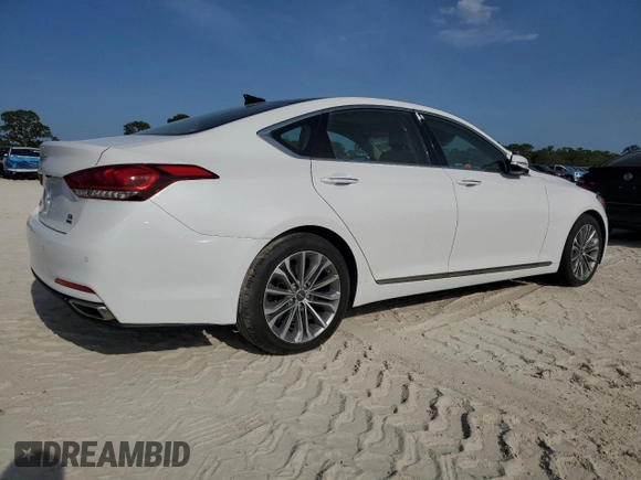 2017 Genesis G80 3.8L with VIN KMHGN4JE4HU205824, listed as a Copart auction lot 74535684 with Not provided miles and Salvage title. Bid and sale history available at DreamBid. Image 3.