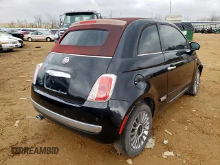 2013 FIAT 500 Lounge with VIN 3C3CFFER5DT664944, listed as a Copart auction lot 51262494 with Not provided miles and Non repairable. Bid and sale history available at DreamBid. Image 4.
