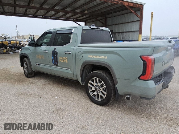 2024 Toyota Tundra 1794 Edition with VIN 5TFMA5DB3RX172812, listed as a Copart auction lot 76068904 with 15,643 mi miles and Clean title. Bid and sale history available at DreamBid. Image 2.