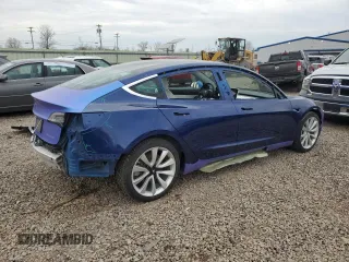 2020 Tesla Model 3 Long Range with VIN 5YJ3E1EB0LF742290, listed as a Copart auction lot 53942005 with 53,670 mi miles and Salvage Title. Bid and sale history available at carsss.com. Image 3.
