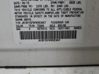 2015 Infiniti Q50 Premium with VIN JN1BV7AP6FM353667, listed as a Copart auction lot 62381025 with 119,482 mi miles and Salvage title. Bid and sale history available at DreamBid. Image 12.