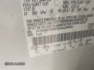 2011 Ford Explorer с VIN 1FMHK7B85BGA29959, выставлен на аукционе IAAI как лот 42418887 с пробегом 228 303 миль миль и . История ставок и продаж доступна на DreamBid. Изображение 9.