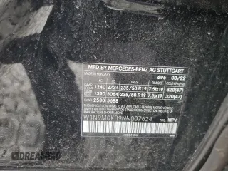 2022 Mercedes-Benz EQB 300 z VIN W1N9M0KB9NN007624, wystawiony jako Copart lot #52192124 z przebiegiem 7 791 mil mil oraz . Historia ofert i sprzedaży dostępna na DreamBid. Obrazek 14.