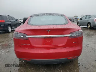 2015 Tesla Model S 85D with VIN 5YJSA1E26FF115945, listed as a Copart auction lot 42994765 with 95,746 mi miles and Salvage Title. Bid and sale history available at carsss.com. Image 6.