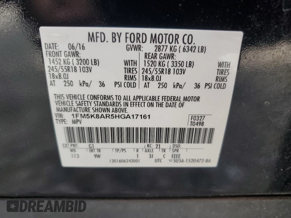 2017 Ford Police Interceptor Utility z VIN 1FM5K8AR5HGA17161, wystawiony jako Copart lot #60197085 z przebiegiem Nie podano mil oraz Szkoda całkowita • Salvage title. Historia ofert i sprzedaży dostępna na DreamBid. Obrazek 13.