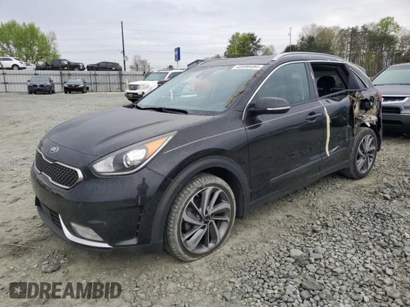 2017 Kia Niro Touring with VIN KNDCE3LC7H5055145, listed as a Copart auction lot 45996494 with 90,695 mi miles and Salvage Title. Bid and sale history available at DreamBid. Image 1.