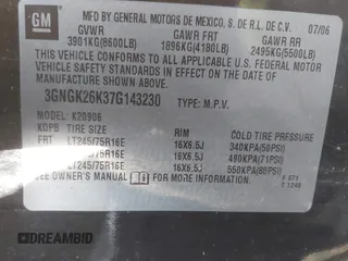 2007 Chevrolet Suburban LT with VIN 3GNGK26K37G143230, listed as a IAAI auction lot 41742956 with Not Provided miles and . Bid and sale history available at DreamBid. Image 9.